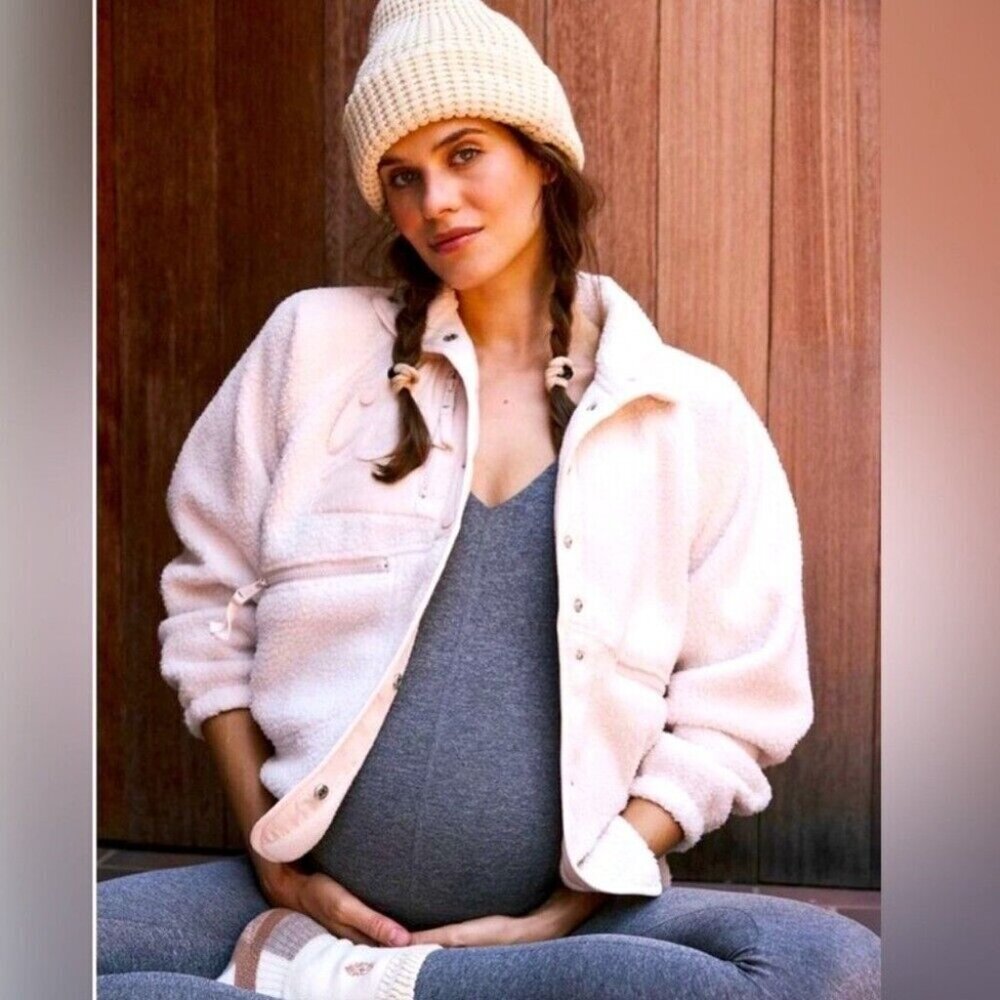 NWT $178 Free People Movement Hatch Maternity Jacket Large Hit The Slopes Fleece